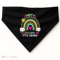 100 Days Smarter Seventh Grade 100th Day Of School 7th Grade Gift USA-Made Doggie Bandana thumb 0