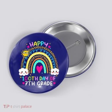 100 Days Smarter Seventh Grade 100th Day Of School 7th Grade Gift Button
