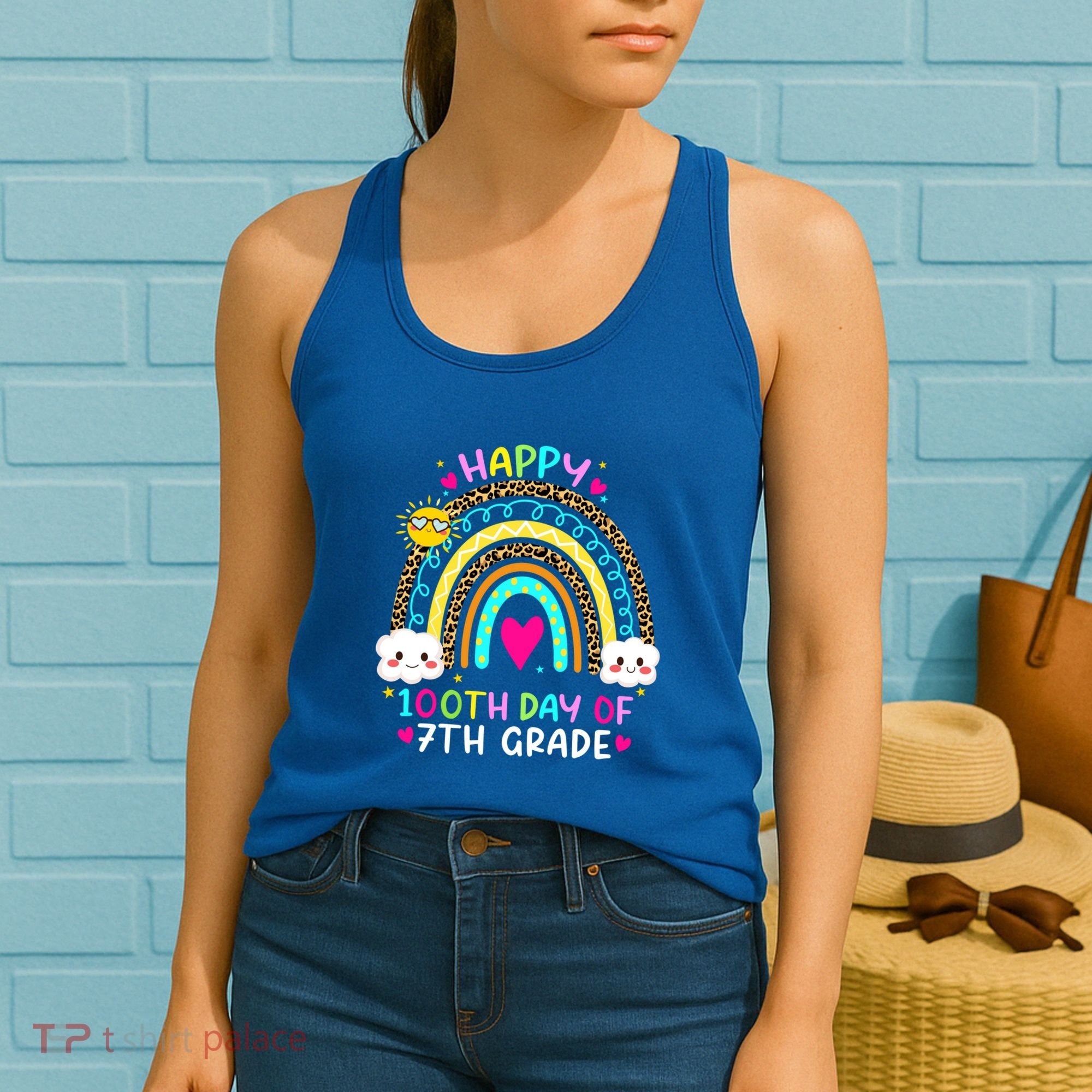 100 Days Smarter Seventh Grade 100th Day Of School 7th Grade Gift Women's Tank Top