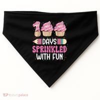 100 Days Sprinkled With Fun Cupcake 100th Day Of School USA-Made Doggie Bandana thumb 0
