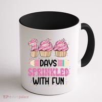 100 Days Sprinkled With Fun Cupcake 100th Day Of School Coffee Mug thumb 1