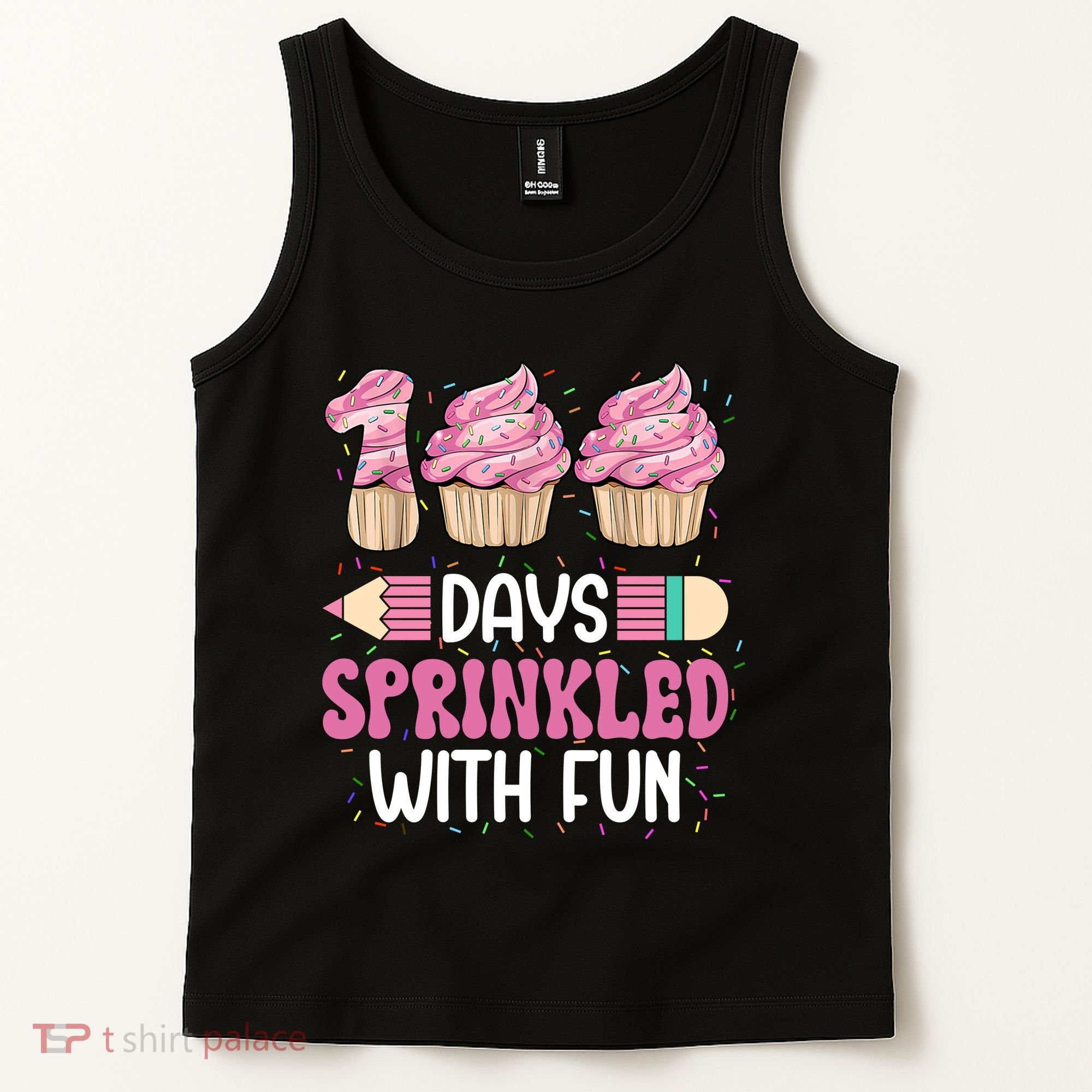 100 Days Sprinkled With Fun Cupcake 100th Day Of School Tank Top