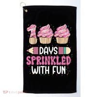 100 Days Sprinkled With Fun Cupcake 100th Day Of School Golf Towel thumb 0