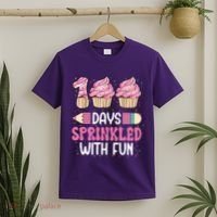 100 Days Sprinkled With Fun Cupcake 100th Day Of School T-Shirt thumb 2