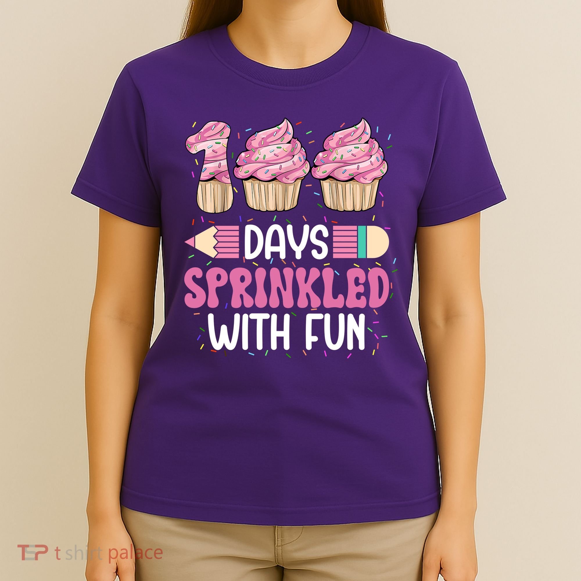 100 Days Sprinkled With Fun Cupcake 100th Day Of School T-Shirt