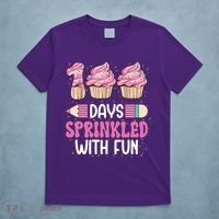 100 Days Sprinkled With Fun Cupcake 100th Day Of School T-Shirt thumb 5