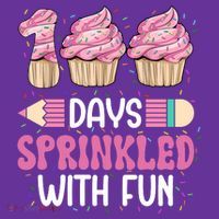 100 Days Sprinkled With Fun Cupcake 100th Day Of School Coaster thumb 2