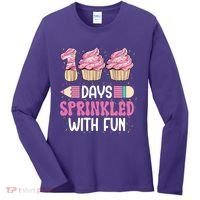 100 Days Sprinkled With Fun Cupcake 100th Day Of School Women's Long Sleeve Shirt thumb 0