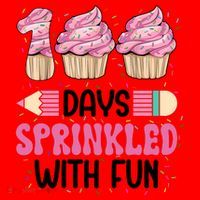 100 Days Sprinkled With Fun Cupcake 100th Day Of School Santa Hat thumb 1