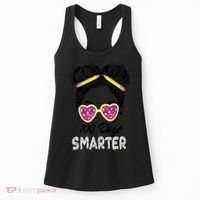 100 Days Smarter Girls Messy Bun Hair 100th Day Of School Women's Tank Top thumb 0