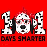 101 Days Smarter 101st Day School Dalmatian Dog Teacher Santa Hat thumb 1