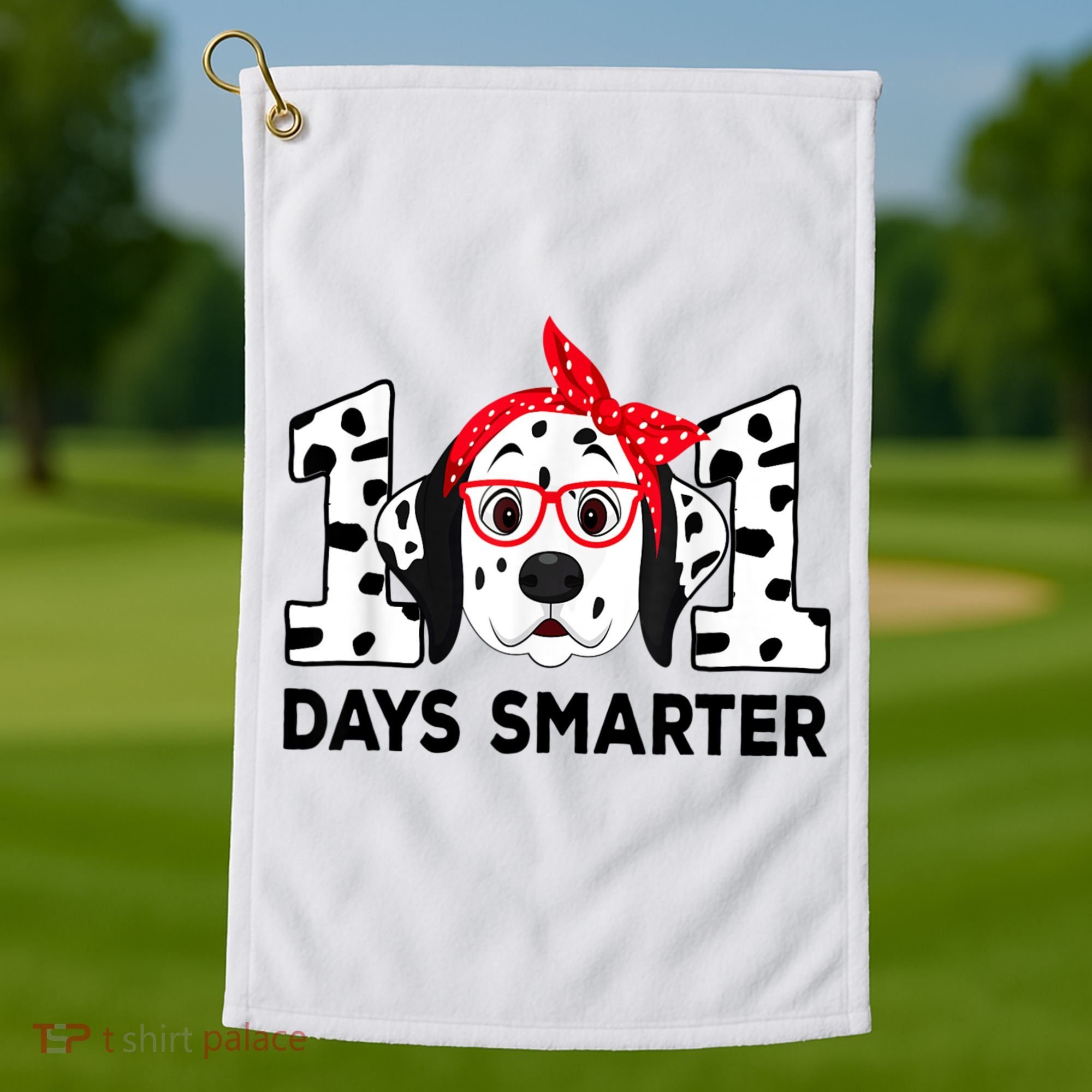 101 Days Smarter 101st Day School Dalmatian Dog Teacher Golf Towel