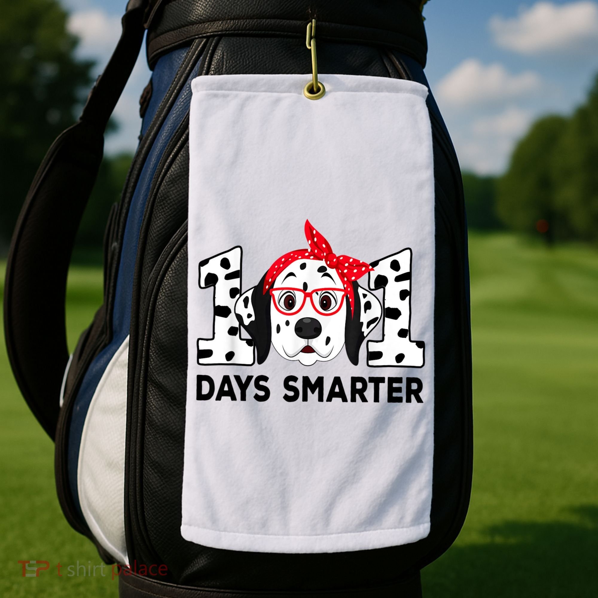 101 Days Smarter 101st Day School Dalmatian Dog Teacher Golf Towel