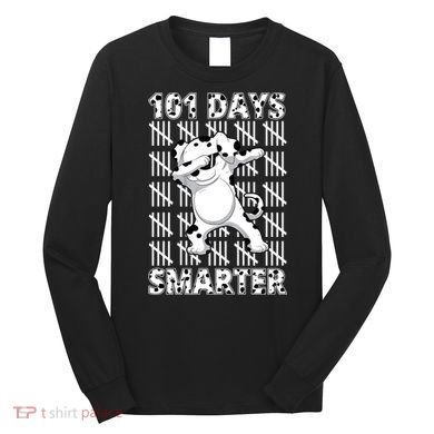 101 Days Smarter Dabbing Dalmatian Dog Long Sleeve Shirt