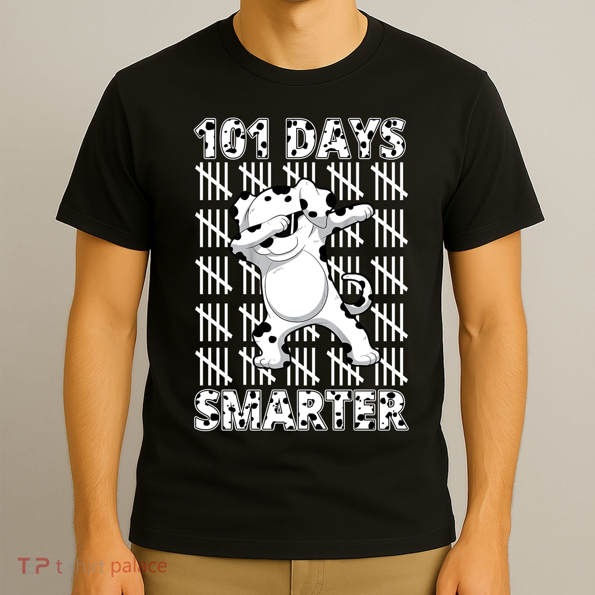101 Days Smarter Dabbing Dalmatian Dog T-Shirt