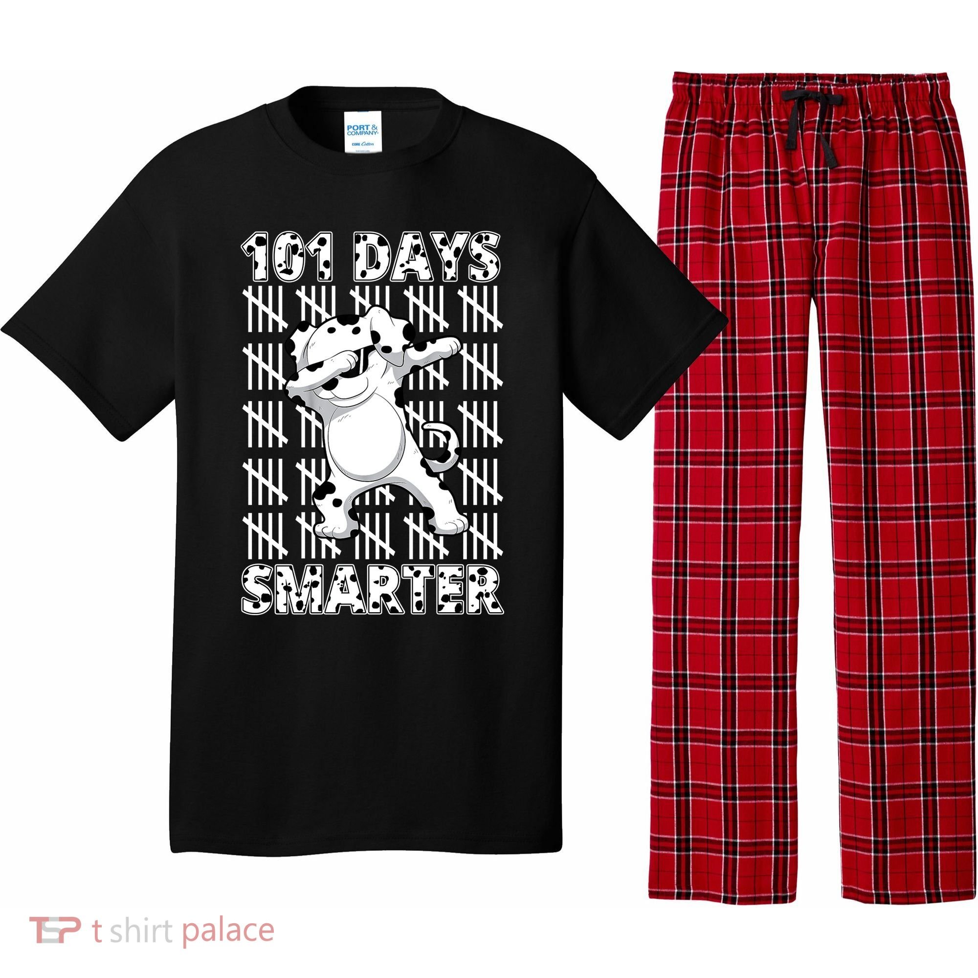 101 Days Smarter Dabbing Dalmatian Dog Pajama Set