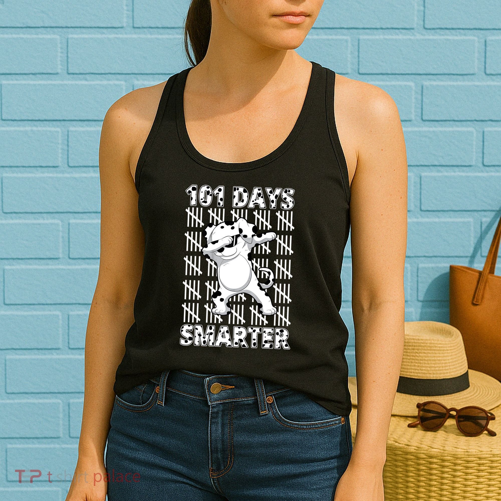 101 Days Smarter Dabbing Dalmatian Dog Women's Tank Top