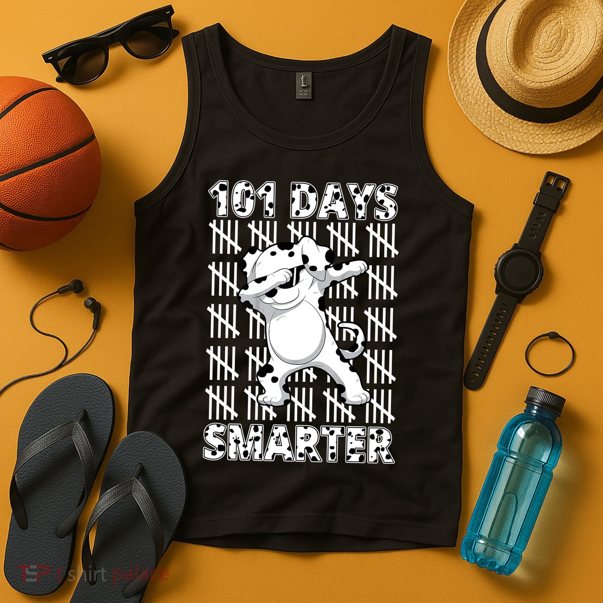 101 Days Smarter Dabbing Dalmatian Dog Tank Top