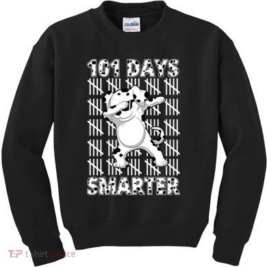 101 Days Smarter Dabbing Dalmatian Dog Kids Sweatshirt