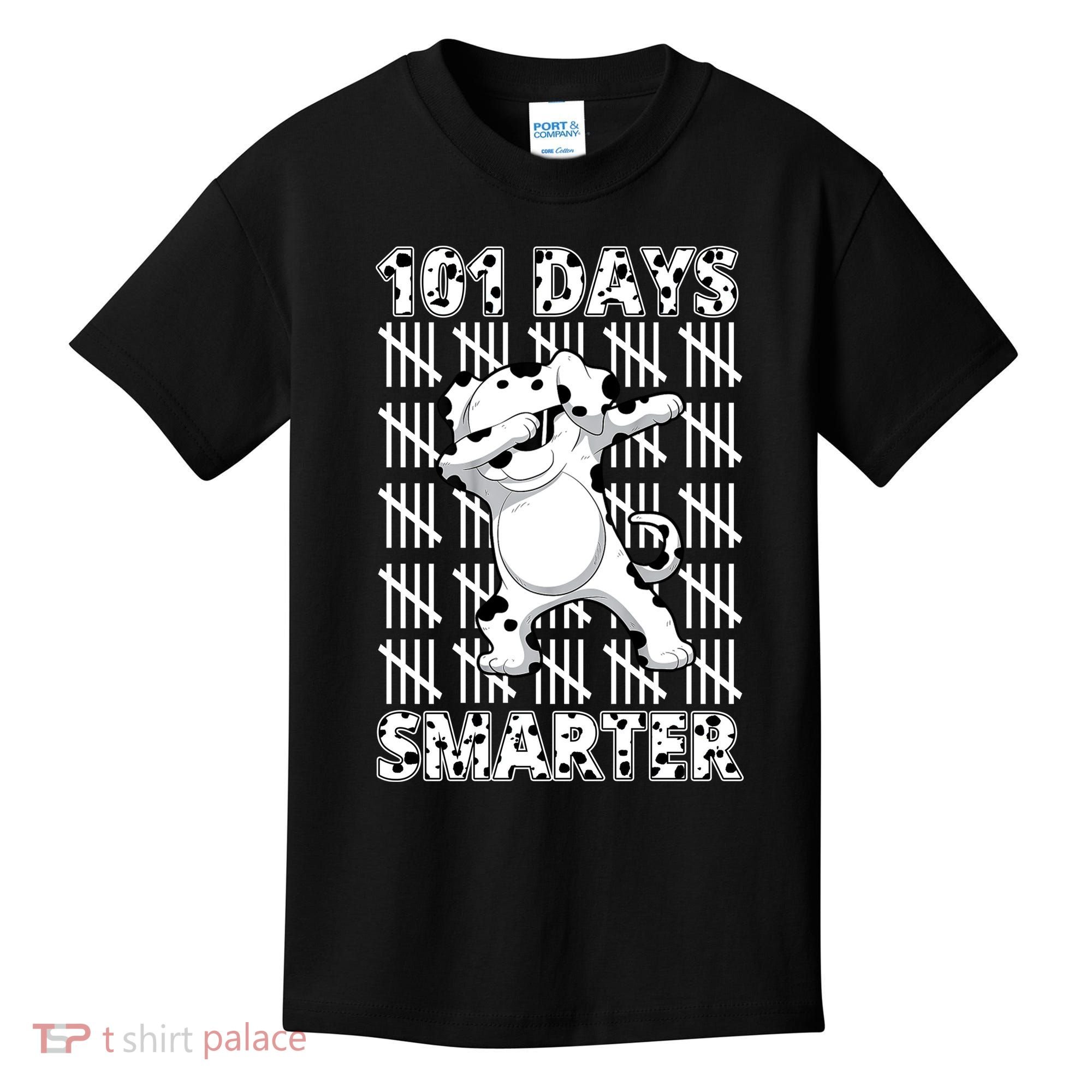 101 Days Smarter Dabbing Dalmatian Dog Kids T-Shirt