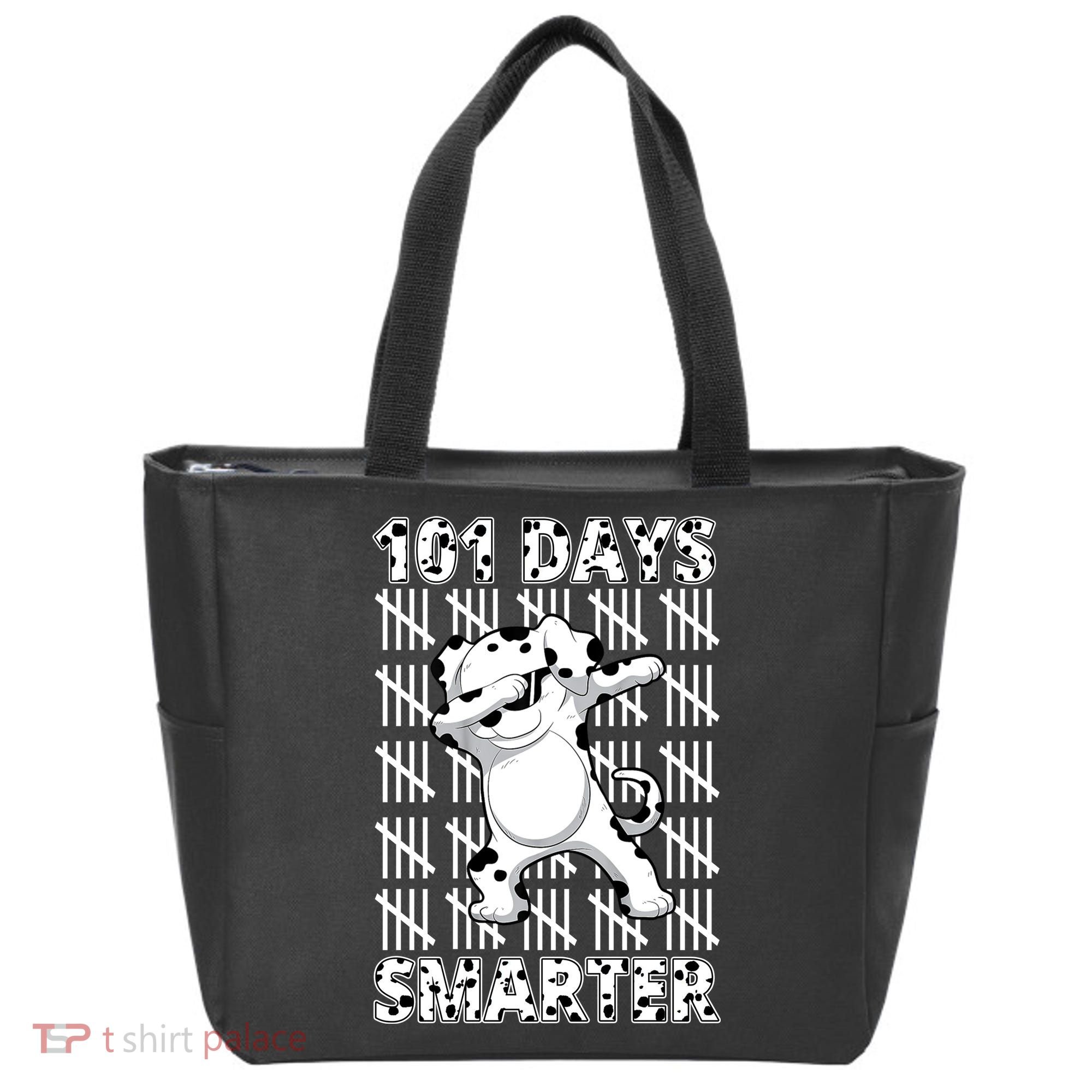 101 Days Smarter Dabbing Dalmatian Dog Tote Bag