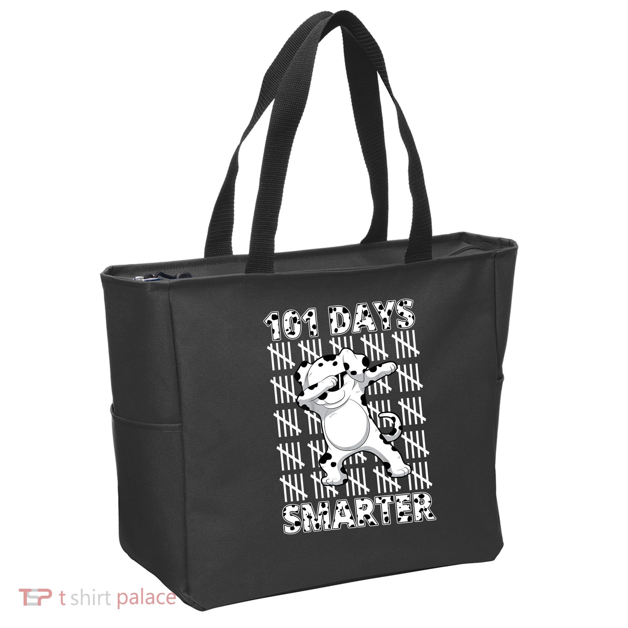 101 Days Smarter Dabbing Dalmatian Dog Tote Bag