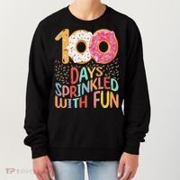 100 Days Sprinkled With Fun Cupcake 100th Day Of School Women's Sweatshirt thumb 0