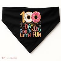 100 Days Sprinkled With Fun Cupcake 100th Day Of School USA-Made Doggie Bandana thumb 0