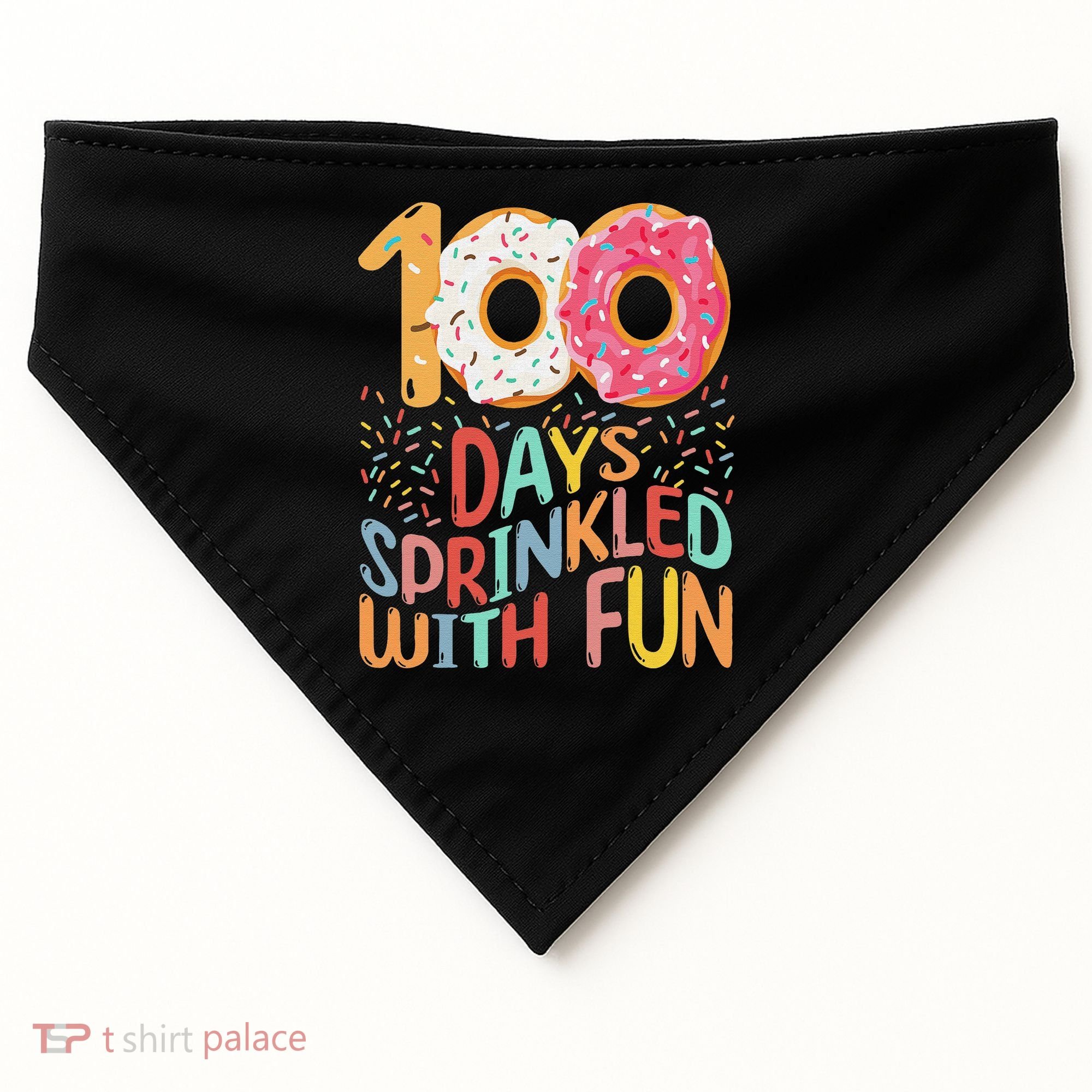 100 Days Sprinkled With Fun Cupcake 100th Day Of School USA-Made Doggie Bandana
