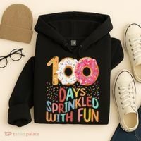 100 Days Sprinkled With Fun Cupcake 100th Day Of School Hoodie thumb 4