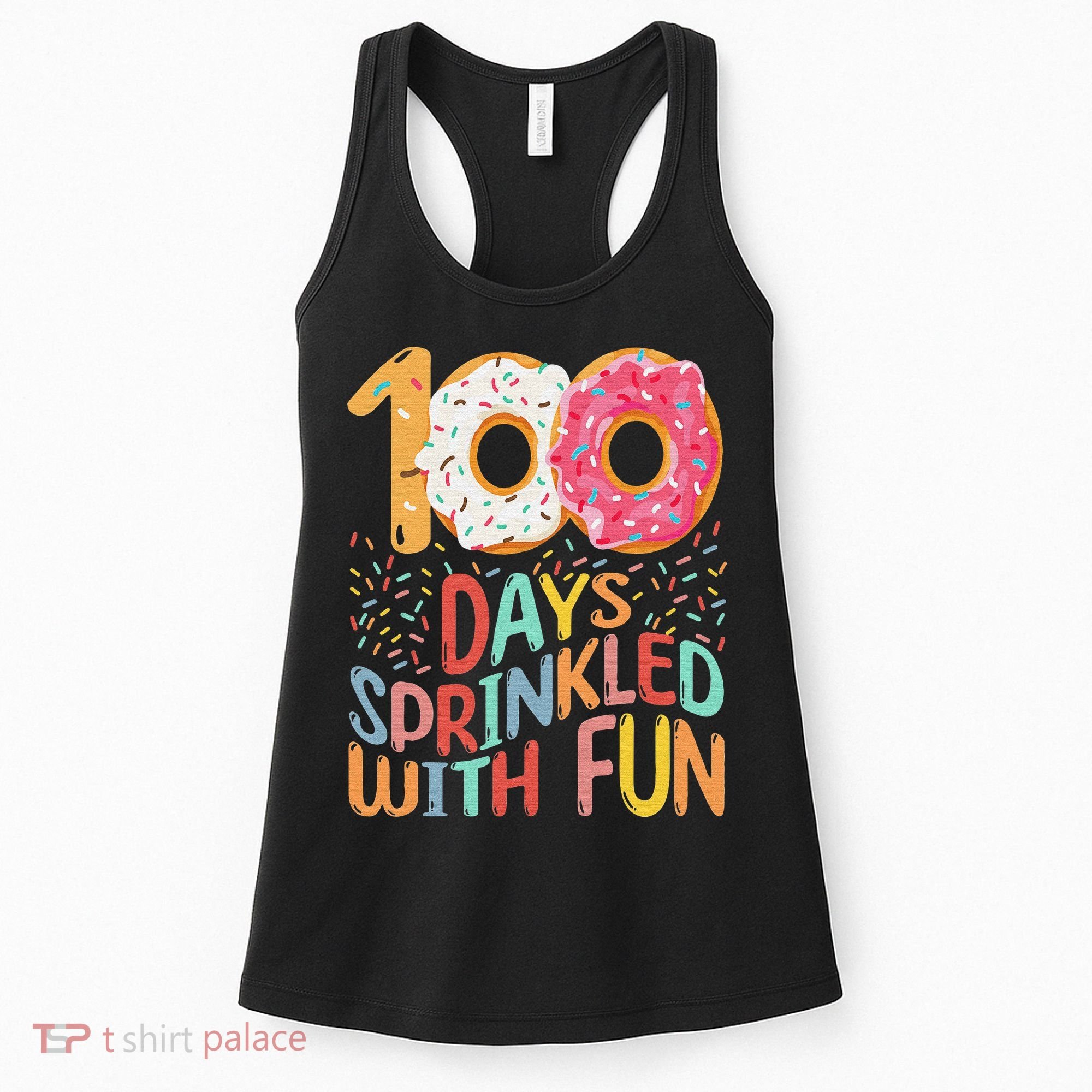 100 Days Sprinkled With Fun Cupcake 100th Day Of School Women's Tank Top