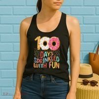 100 Days Sprinkled With Fun Cupcake 100th Day Of School Women's Tank Top thumb 2