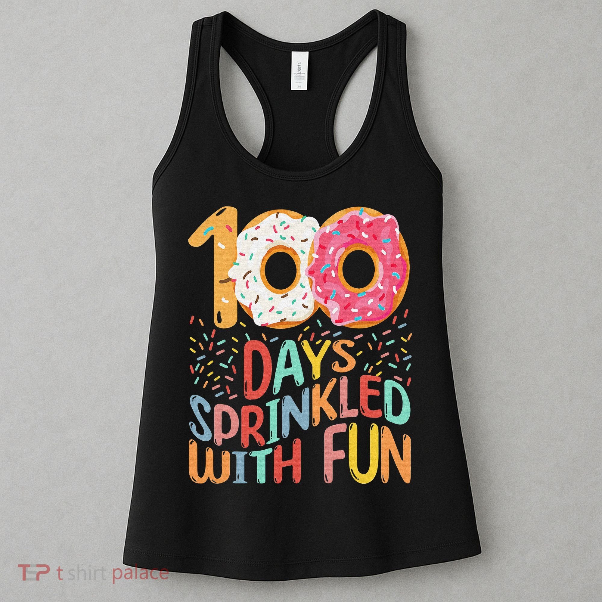 100 Days Sprinkled With Fun Cupcake 100th Day Of School Women's Tank Top