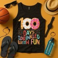 100 Days Sprinkled With Fun Cupcake 100th Day Of School Tank Top thumb 4