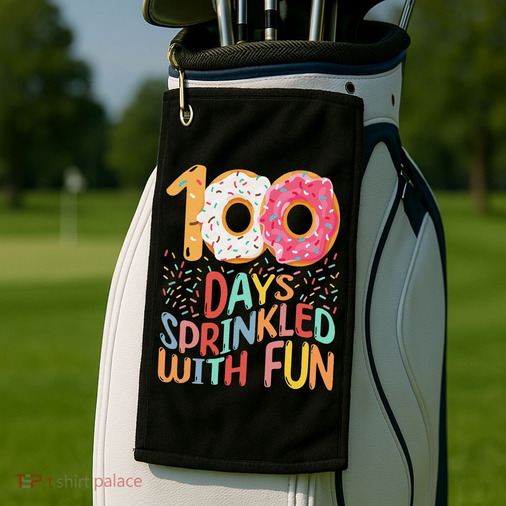 100 Days Sprinkled With Fun Cupcake 100th Day Of School Golf Towel