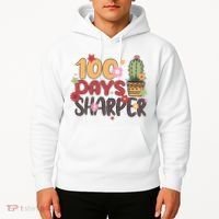 100 Days Sharper 100 Days Celebration For Teacher 100 Days Of School Hoodie thumb 2