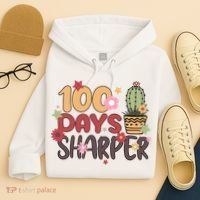 100 Days Sharper 100 Days Celebration For Teacher 100 Days Of School Hoodie thumb 4