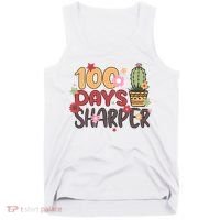 100 Days Sharper 100 Days Celebration For Teacher 100 Days Of School Tank Top thumb 0