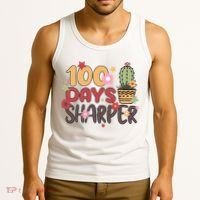 100 Days Sharper 100 Days Celebration For Teacher 100 Days Of School Tank Top thumb 3