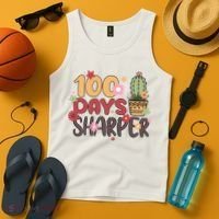 100 Days Sharper 100 Days Celebration For Teacher 100 Days Of School Tank Top thumb 4