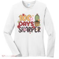 100 Days Sharper 100 Days Celebration For Teacher 100 Days Of School Women's Long Sleeve Shirt thumb 0