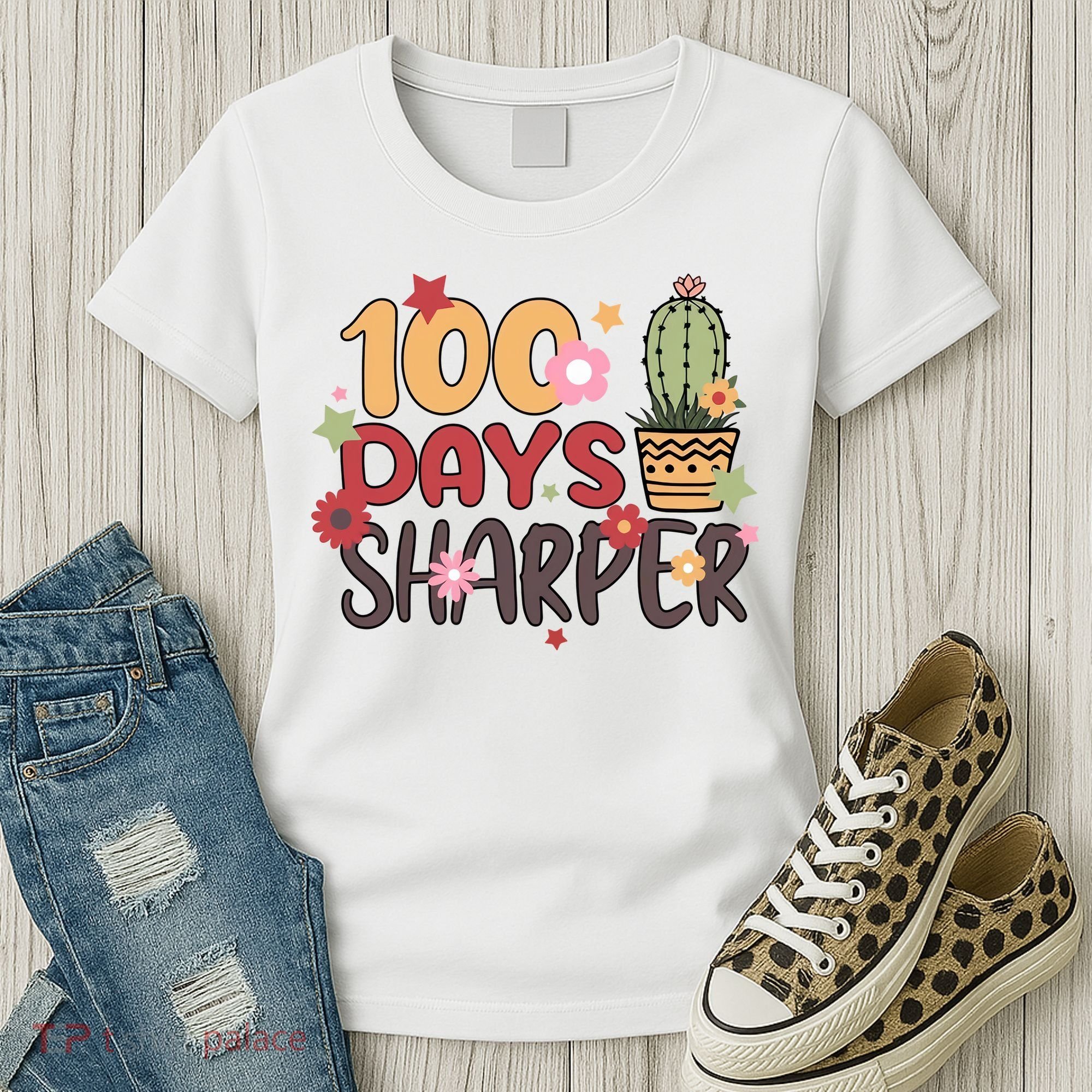 100 Days Sharper 100 Days Celebration For Teacher 100 Days Of School Women's T-Shirt