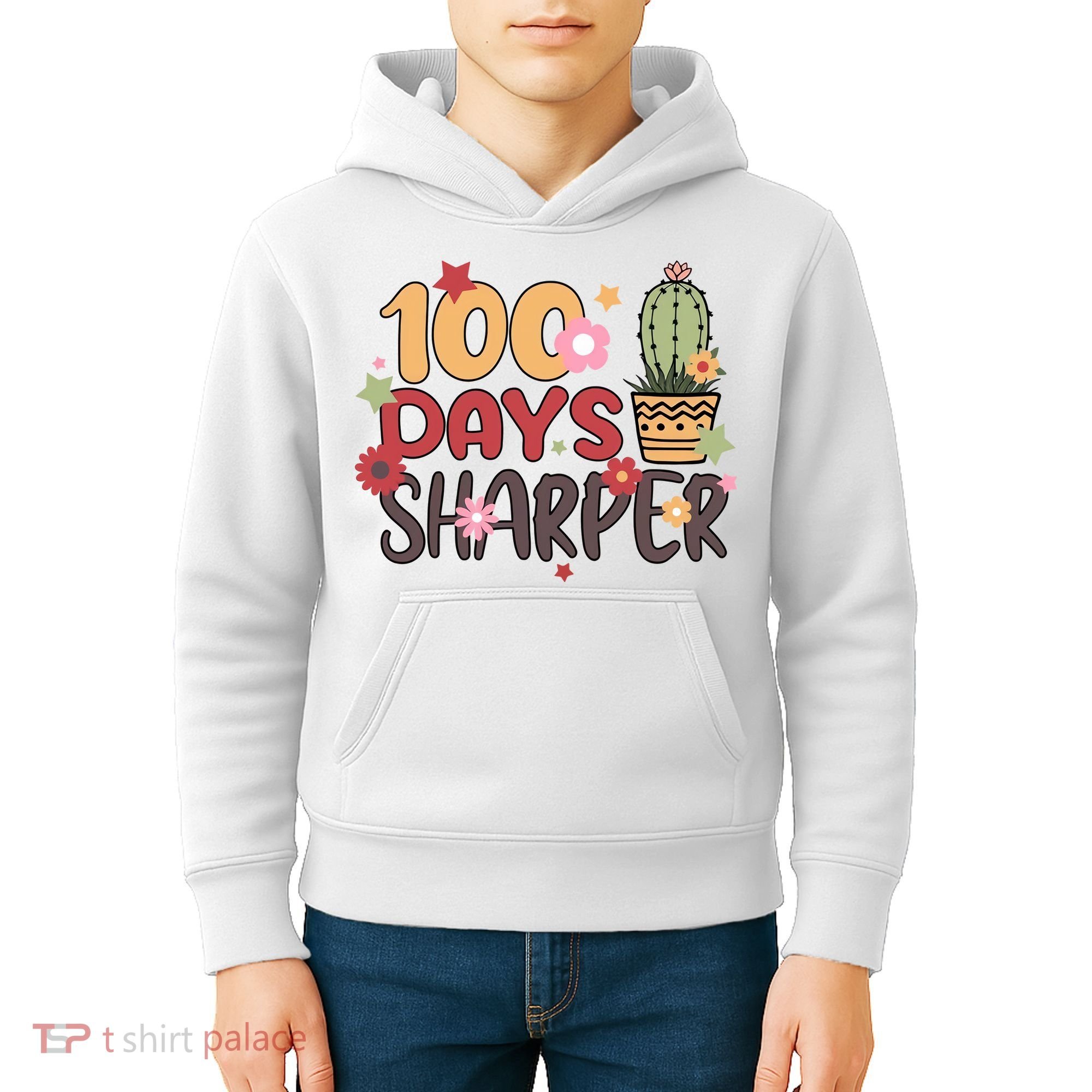 100 Days Sharper 100 Days Celebration For Teacher 100 Days Of School Kids Hoodie