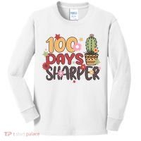 100 Days Sharper 100 Days Celebration For Teacher 100 Days Of School Kids Long Sleeve Shirt thumb 0