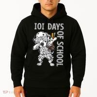 101 Days School Dabbing Dalmatian Dog Teachers Hoodie thumb 2