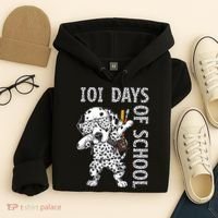 101 Days School Dabbing Dalmatian Dog Teachers Hoodie thumb 4