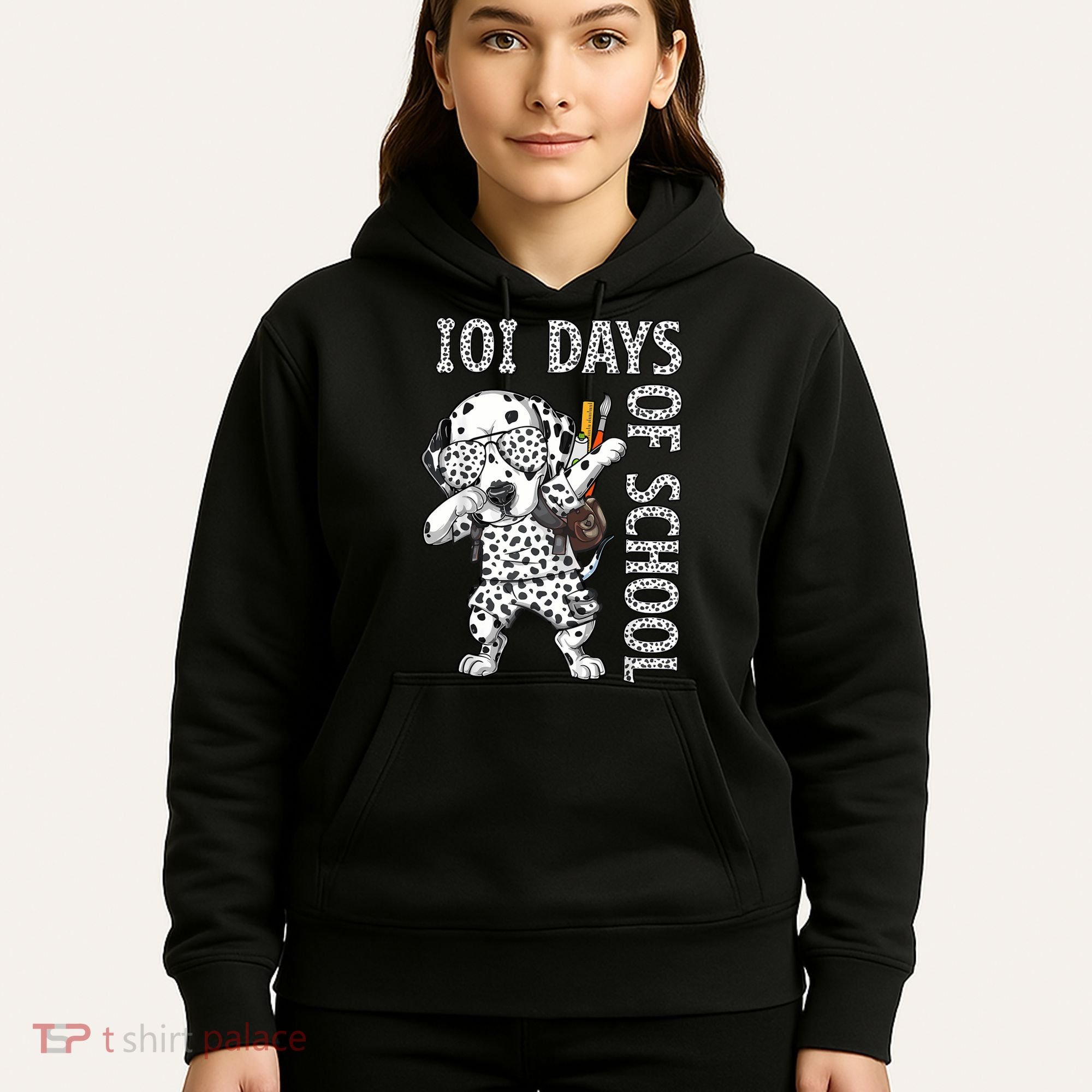 101 Days School Dabbing Dalmatian Dog Teachers Hoodie