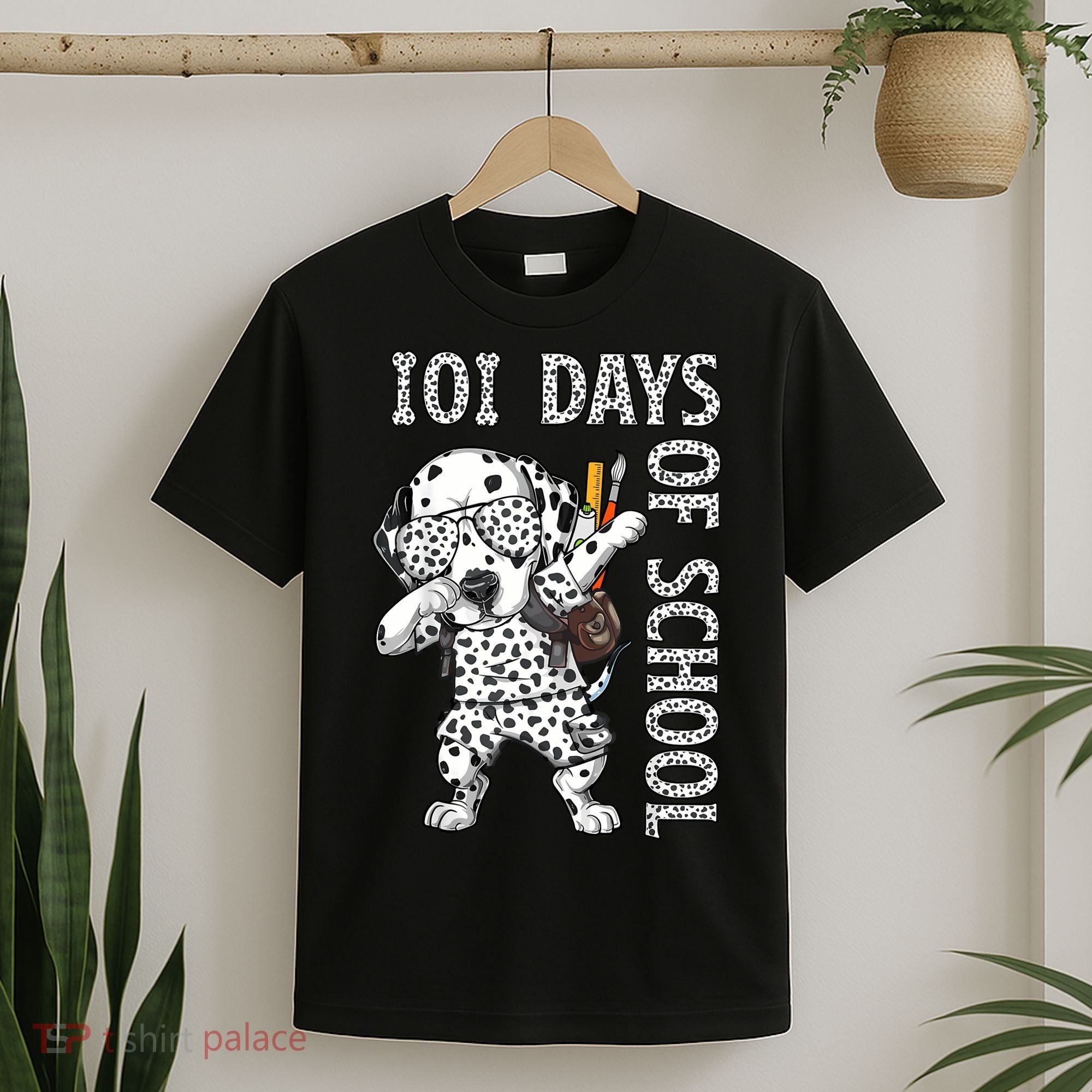 101 Days School Dabbing Dalmatian Dog Teachers T-Shirt