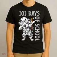 101 Days School Dabbing Dalmatian Dog Teachers T-Shirt thumb 3
