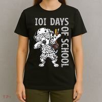 101 Days School Dabbing Dalmatian Dog Teachers T-Shirt thumb 4